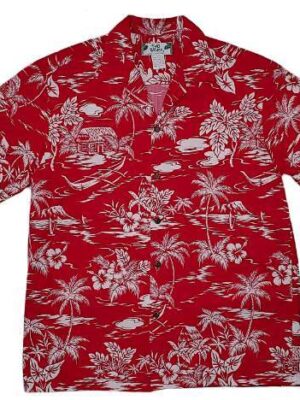 chemise Hawaii Red importée par SURFPISTOLS