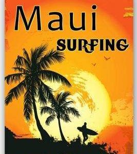 Plaque déco Surf, beach, en métal. Made in China MAUI SURFING par surfpistols