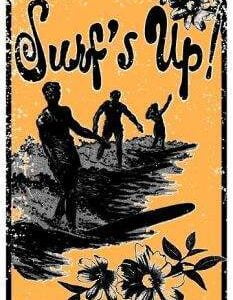 Plaque décoration vintage surf surfpistols