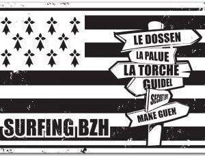 Plaque BZH gwenn ha du SURFING BZH par surfpistols