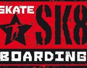 Plaque déco métal SK8 BOARDING