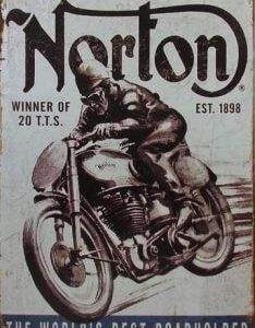 Plaque métal déco vintage Moto Norton