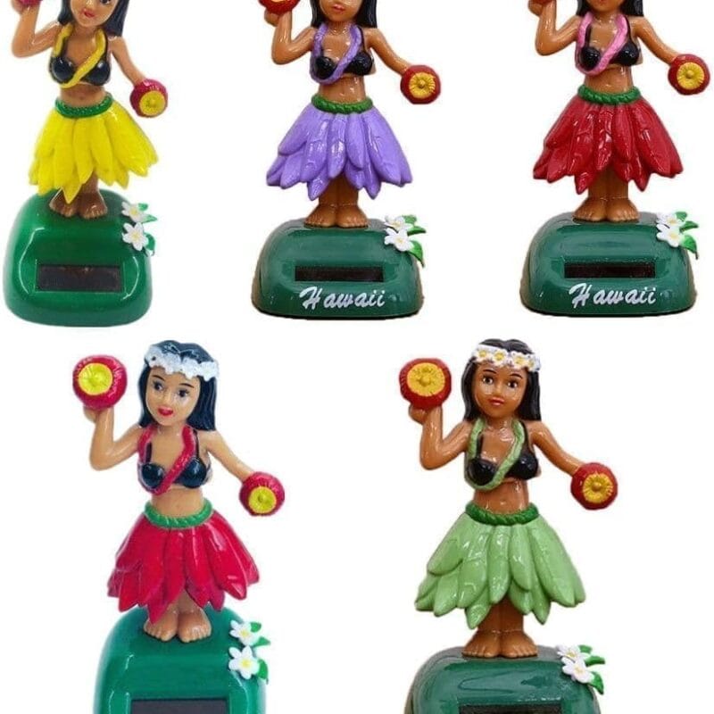 Figurine Solaire Danseuse Hawaïenne Rose – 10 Cm – Oscille Au Soleil – Déco Bureau Ou Voiture